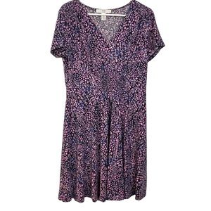 Wisp Dress Pink and Blue Ditzy Floral  Smocking at Waste Size 12P StitchFix